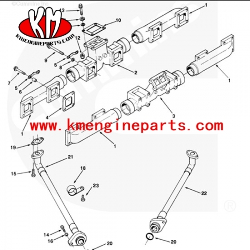 Chongqing CCEC kta38 manifold exhaust 3028238 ship engine parts